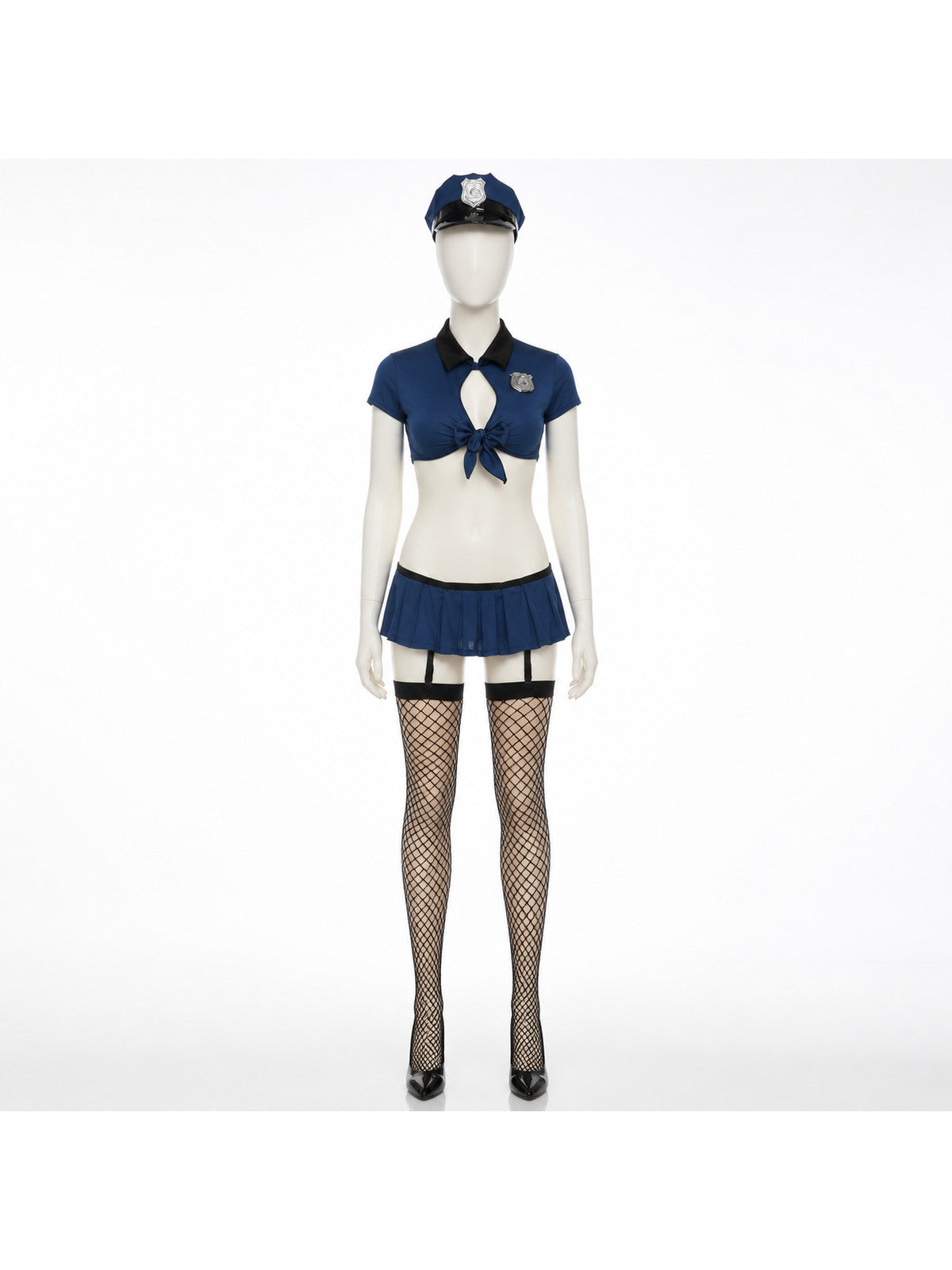 Police Costume with Crop Top and Pleated Skirt main product view