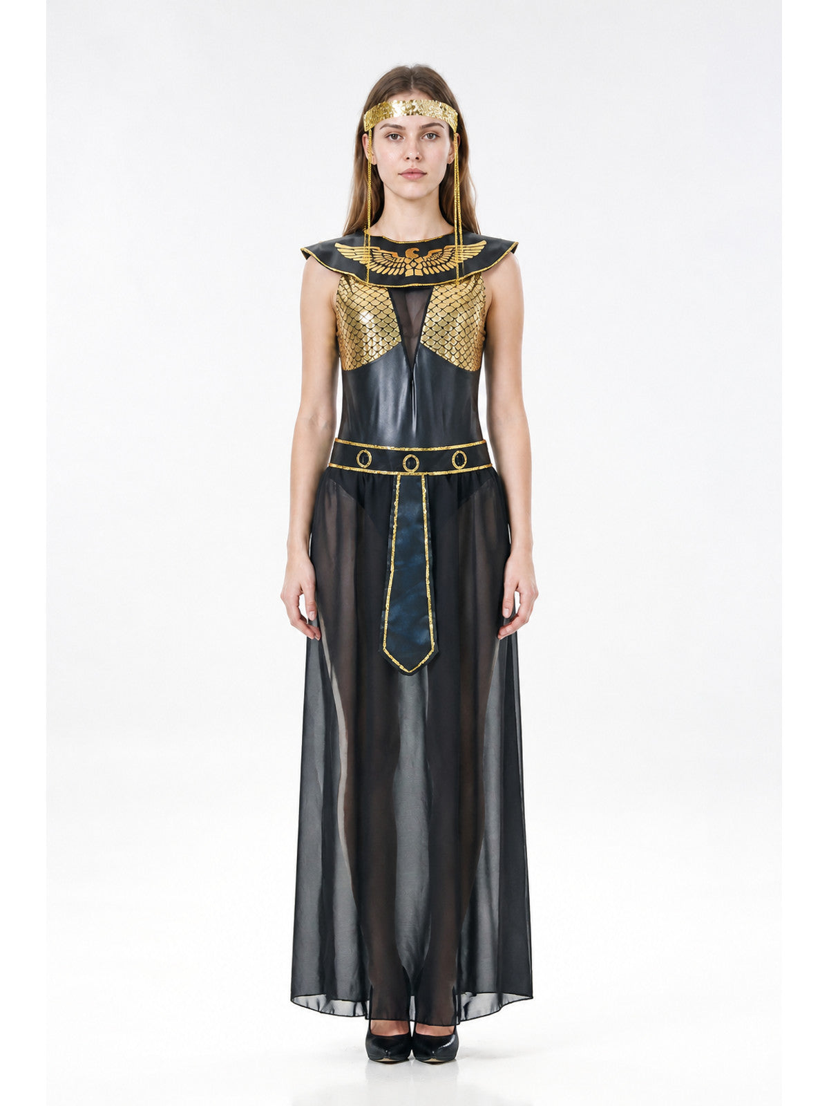 Black and Gold Cleopatra Costume for Halloween main product view