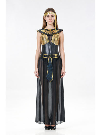 Black and Gold Cleopatra Costume for Halloween main product view
