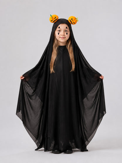 Ghost Costume with Cape and Headband on-model view