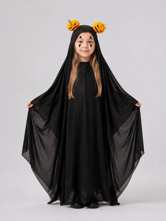 Ghost Costume with Cape and Headband on-model view