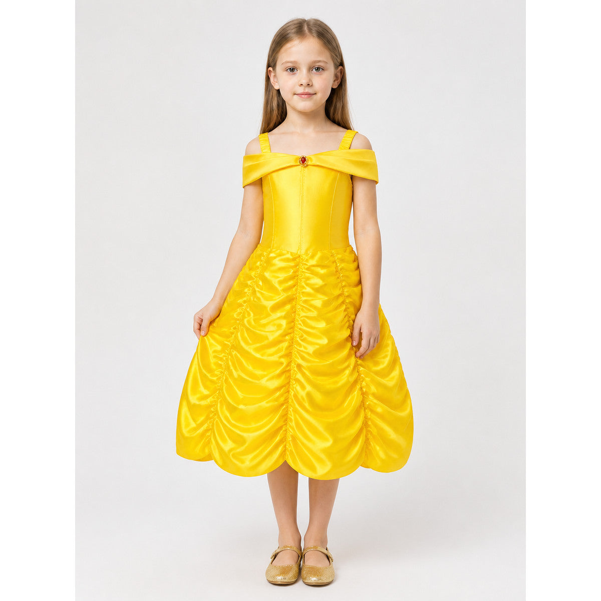 Yellow Princess Costume Dress for Halloween and Cosplay main product view