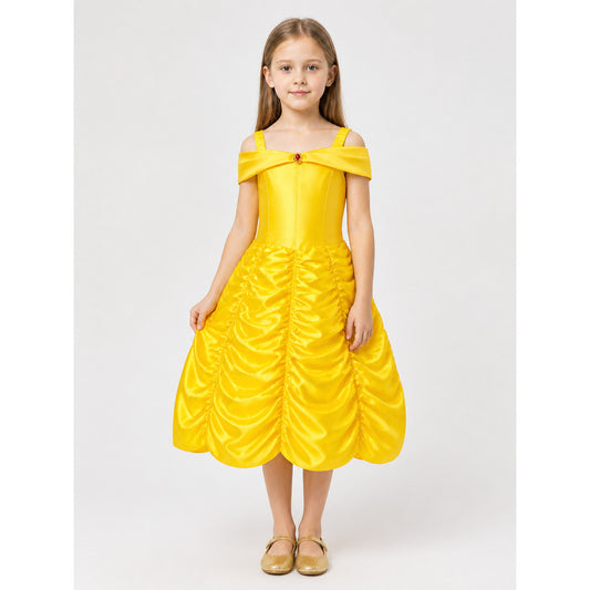 Yellow Princess Costume Dress for Halloween and Cosplay main product view