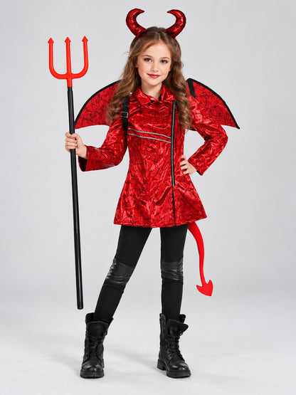 Kids' Halloween Carnival Costume with Horns and Wings