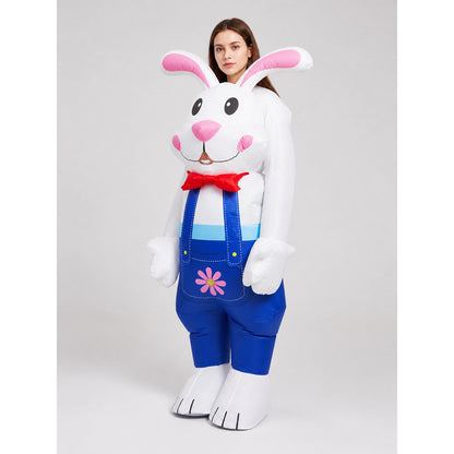 Inflatable Easter Bunny Costume with Ears and Flowers main product view