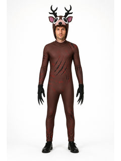 Deer Costume with Antlers and Claws, Red Scratches