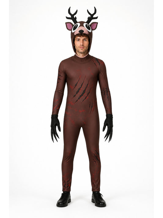 Deer Costume with Antlers and Claws, Red Scratches main product view