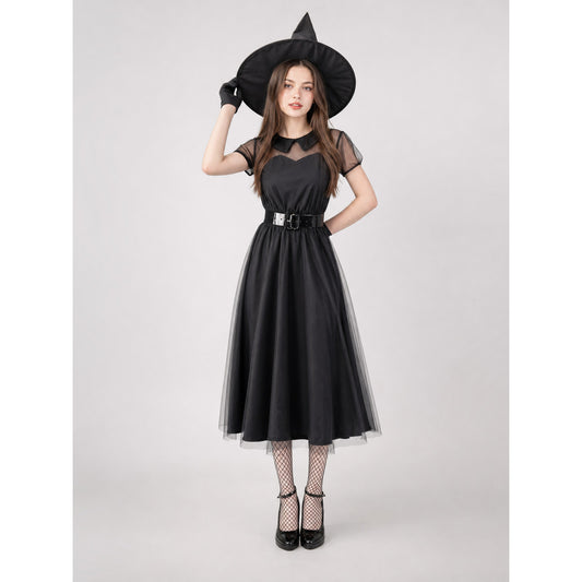 Halloween Witch Dress with Hat and Gloves