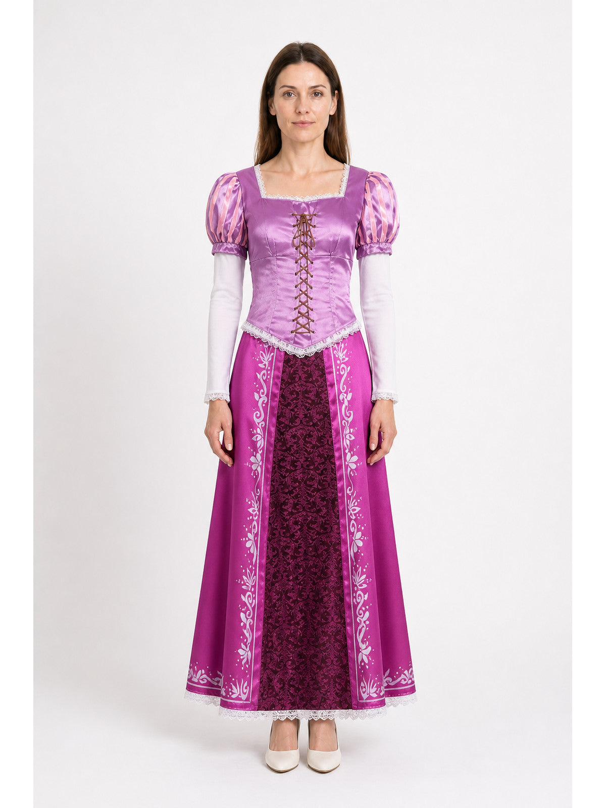 Rapunzel Dress with a Square Neckline and Puff Sleeves main product view