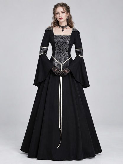 Medieval Gothic Dress with Long Sleeves
