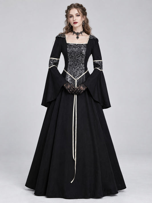 Medieval Gothic Dress with Long Sleeves