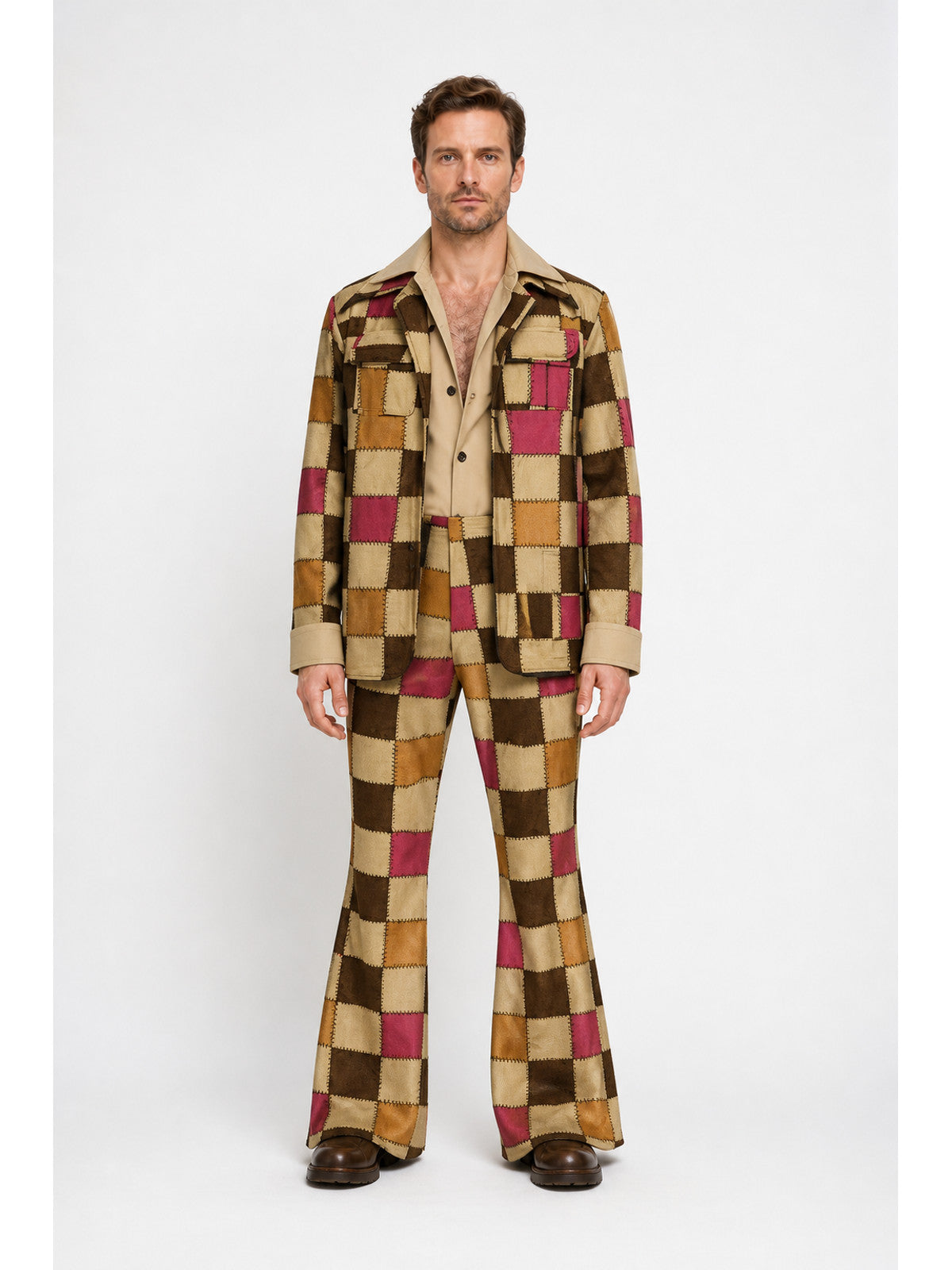 1970s Disco Stage Costume, Three-Piece with Bell-Bottoms main product view