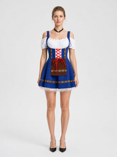 Carnival Strappy Dress with Folk-Style Trim