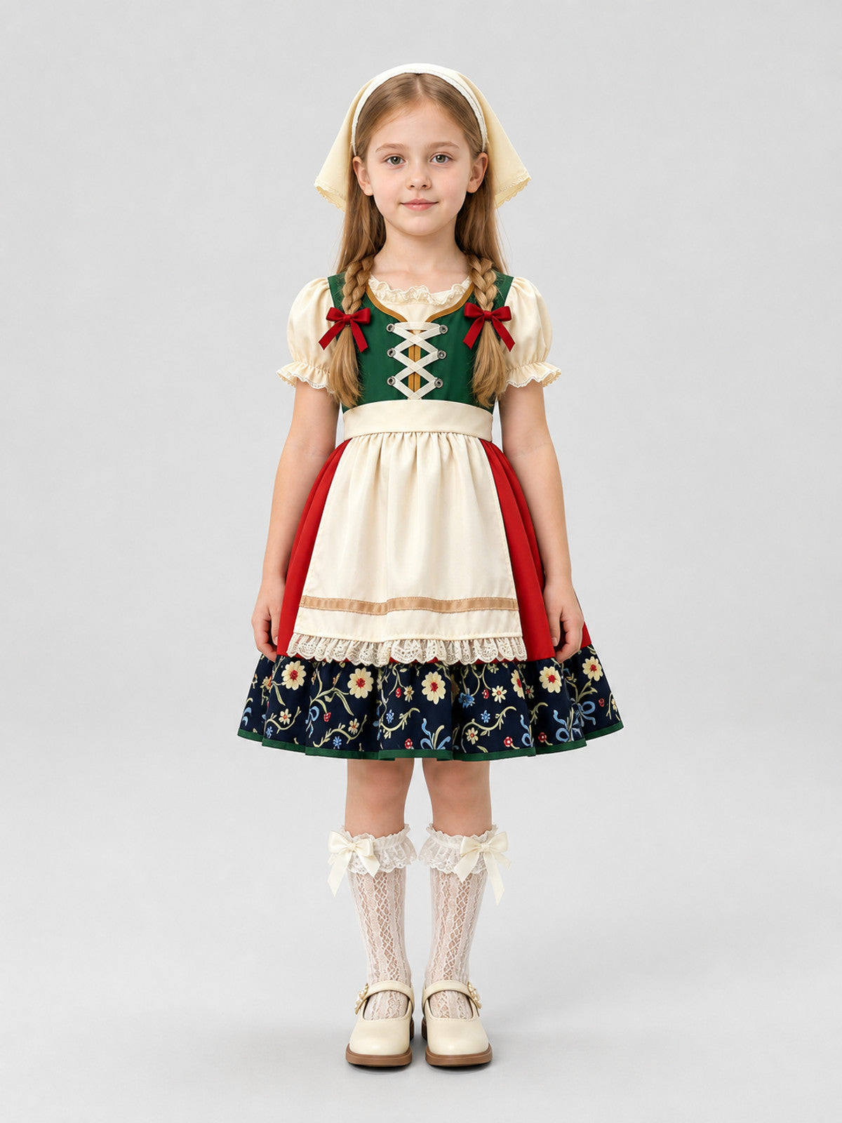 Bavarian-Style Carnival Dirndl Dress on-model view