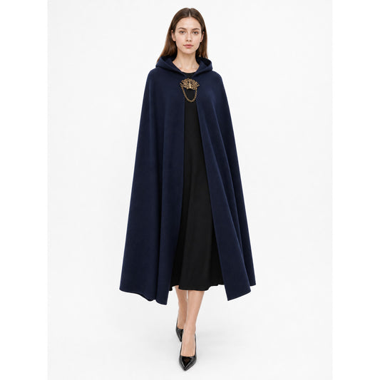 Blue Medieval Hooded Costume Cloak