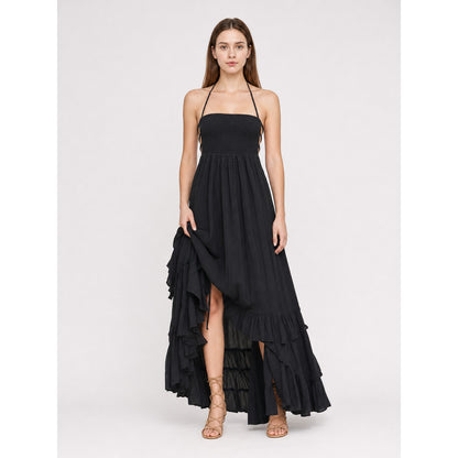 Long Boho-Style Maxi Dress with Open Back