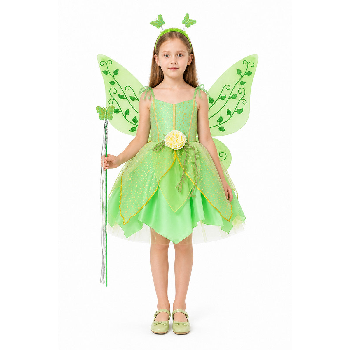 Children's Tinker Bell Fairy Costume with Wings main product view