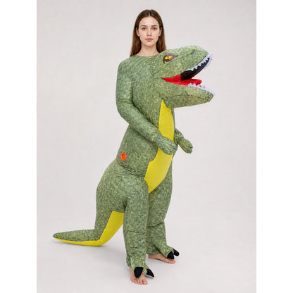 Green T-Rex Dinosaur Costume on-model view