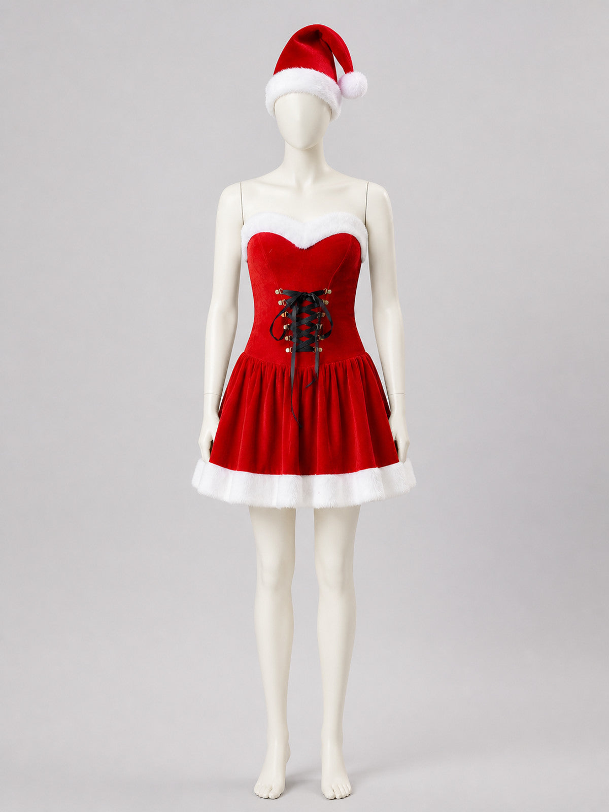 Christmas Set: Santa Claus Dress and Hat on-model view