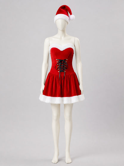 Christmas Set: Santa Claus Dress and Hat on-model view