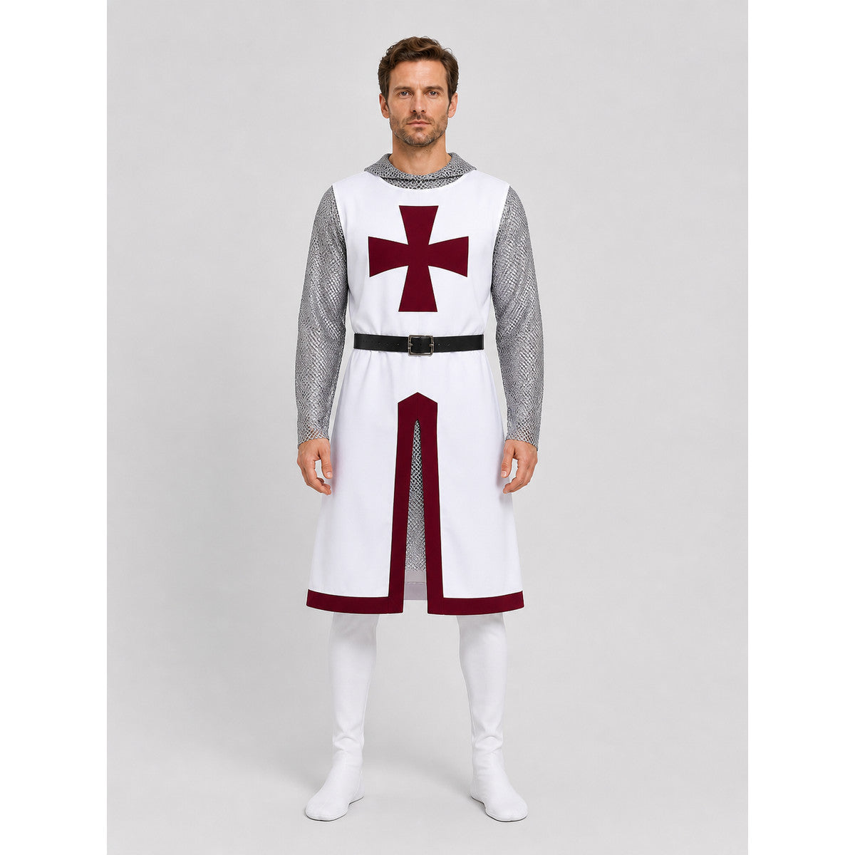 Medieval Crusader Costume for Cosplay on-model view