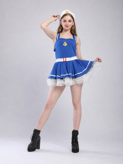 Sailor Costume Dress with Hat and Emblem on-model view