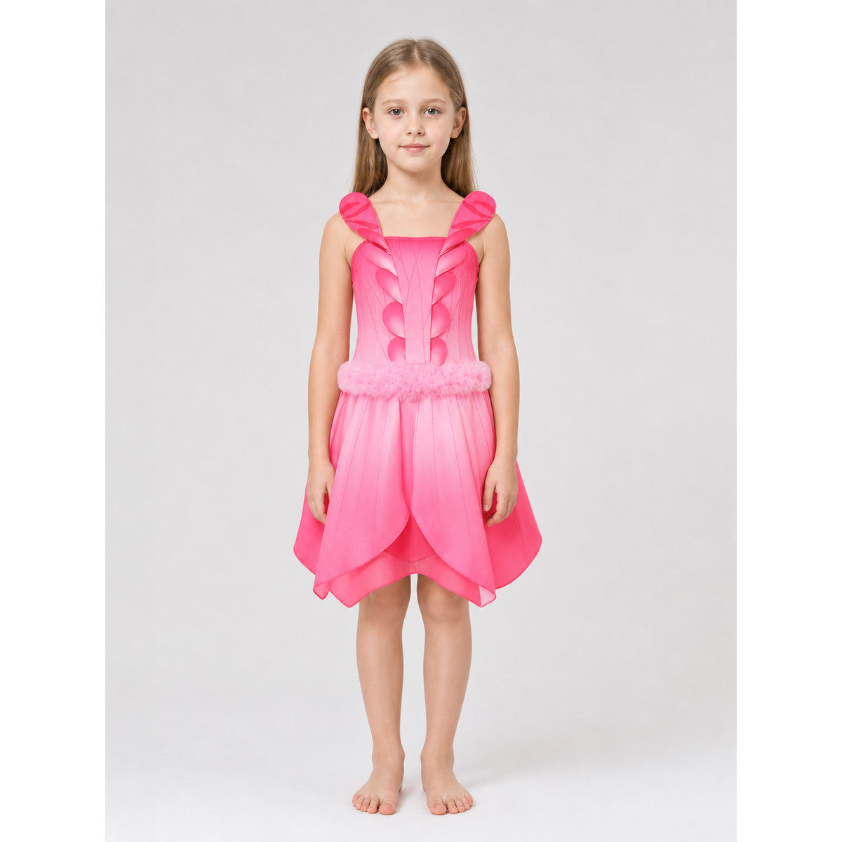 Cosplay Dress with Wings, Belt, and Full Hem