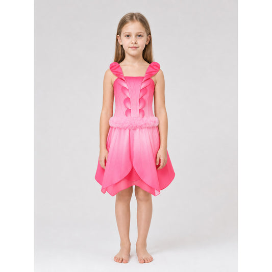Cosplay Dress with Wings, Belt, and Full Hem
