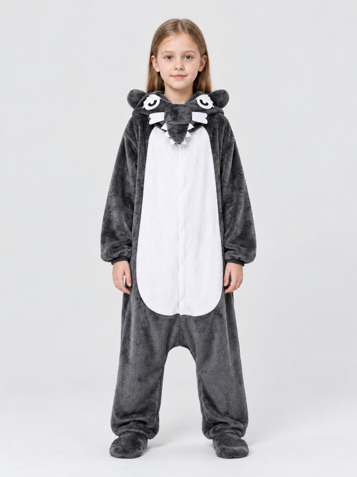 Insulated Hooded Pajama Jumpsuit with White Insert