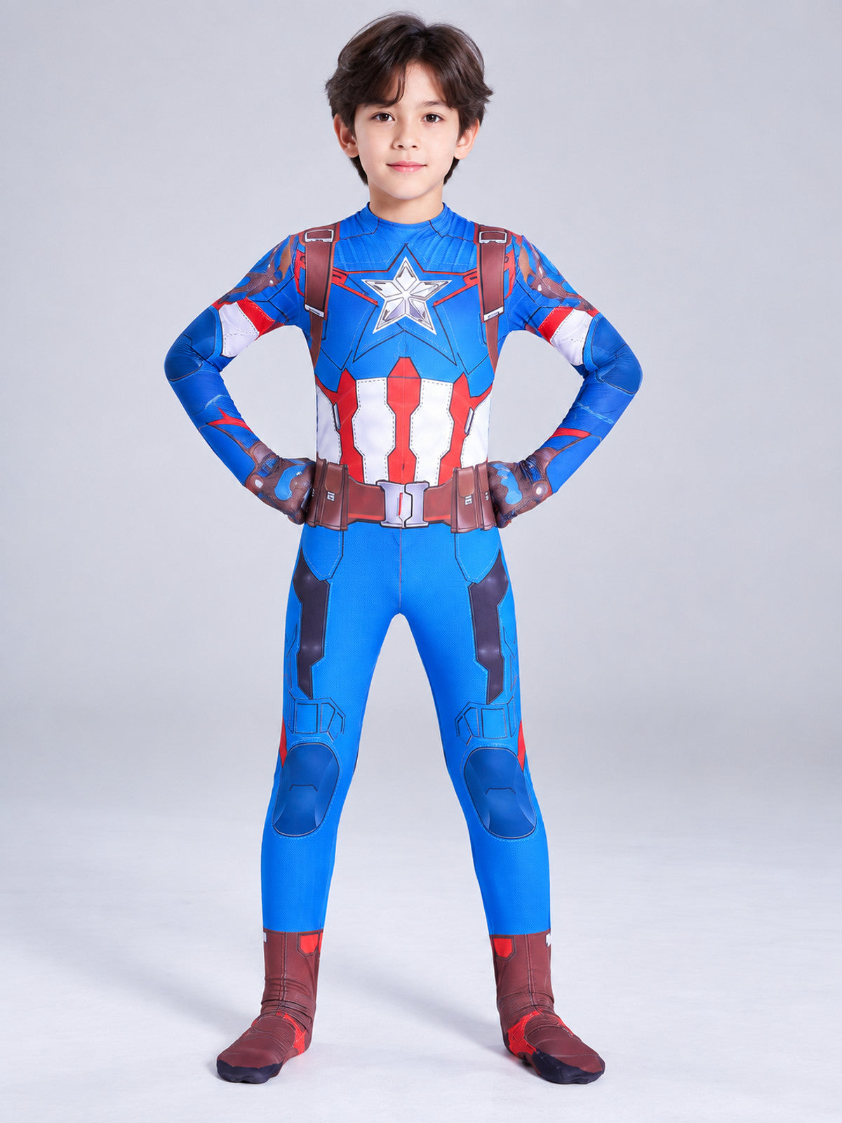 Captain America-Style Superhero Costume, Blue