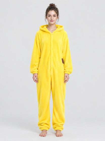 Children's Flannel Hooded Pajama Jumpsuit