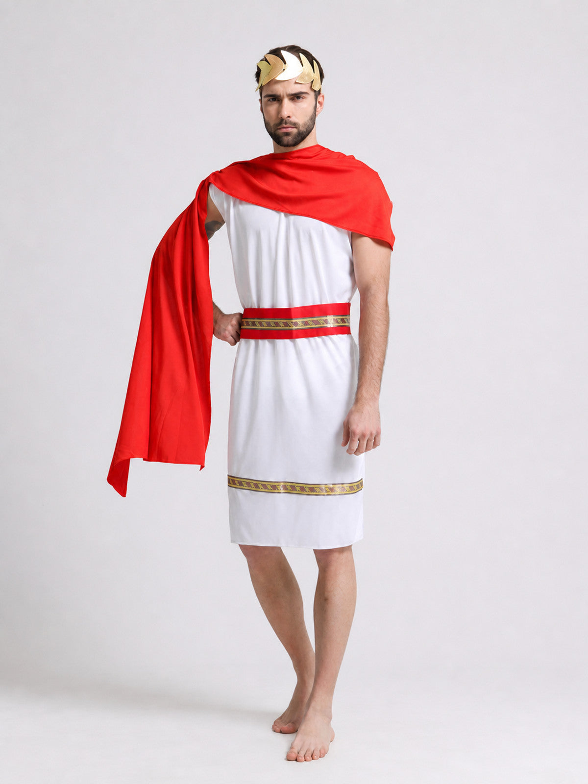 Roman Costume with Tunic, Cape, and Wreath