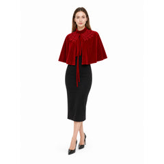 Red carnival cape with a high collar