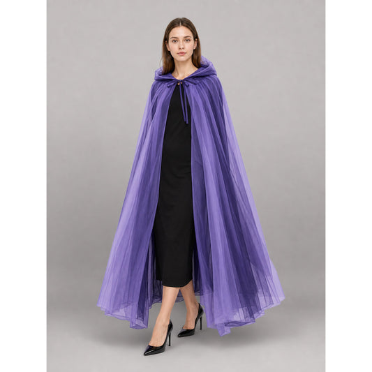 Purple Hooded Costume Cloak