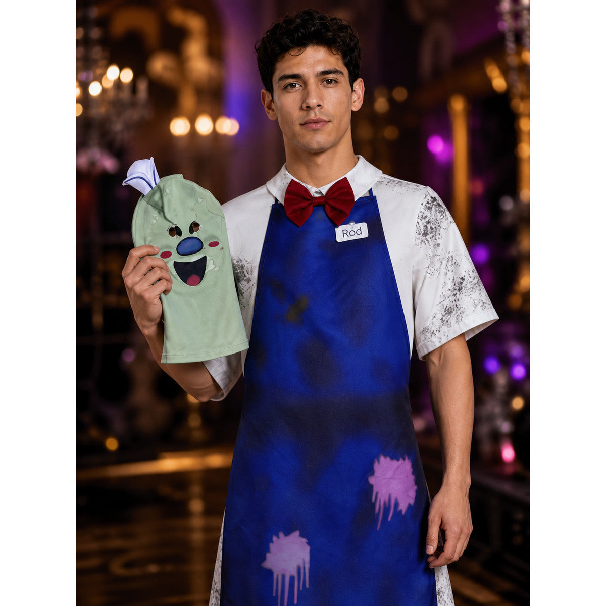 Rod Horror Ice Cream Monster Costume Set - Halloween Cosplay Bodysuit with Apron on-model view