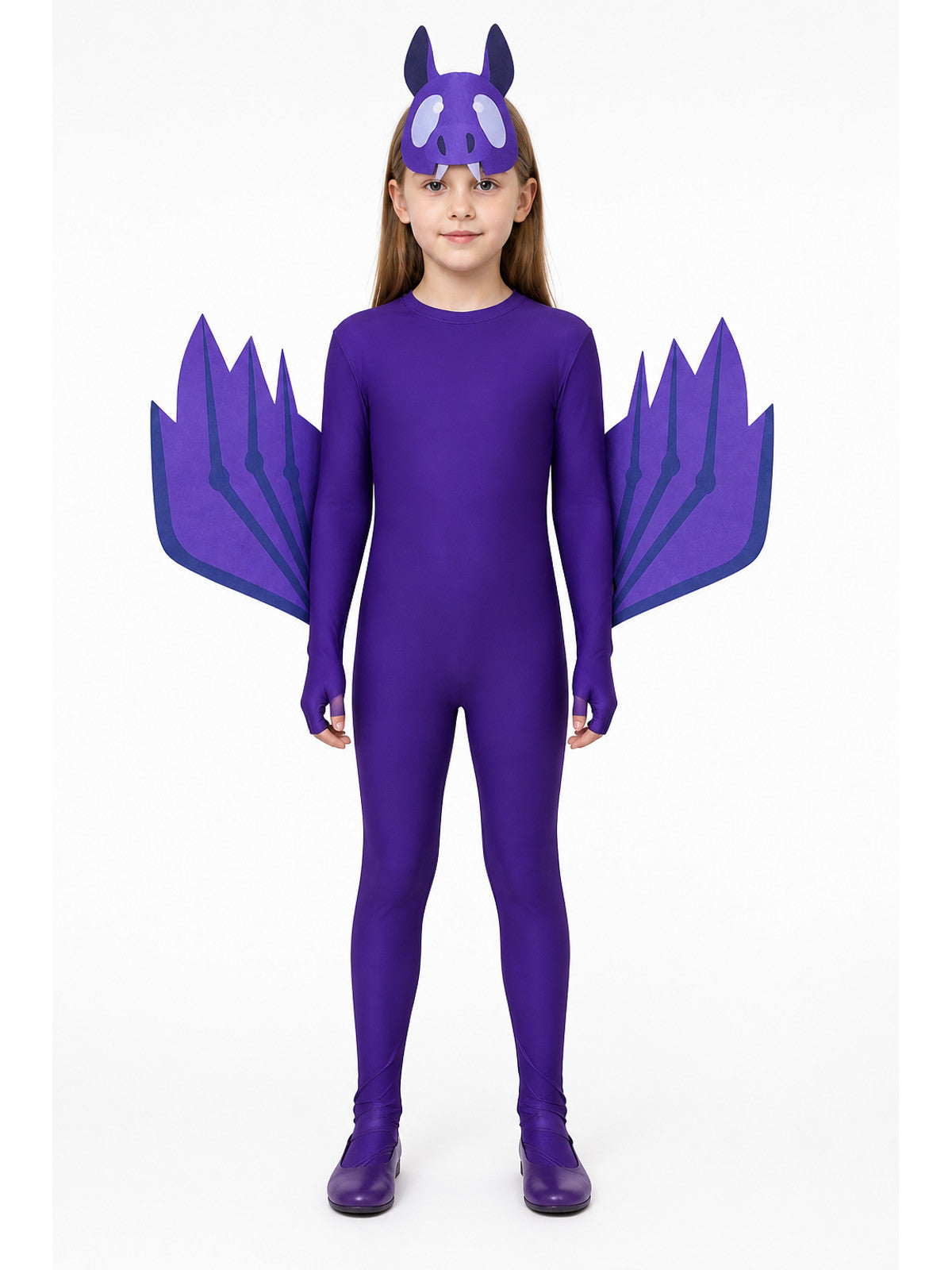 Purple Bat Costume with Mask and Wings main product view