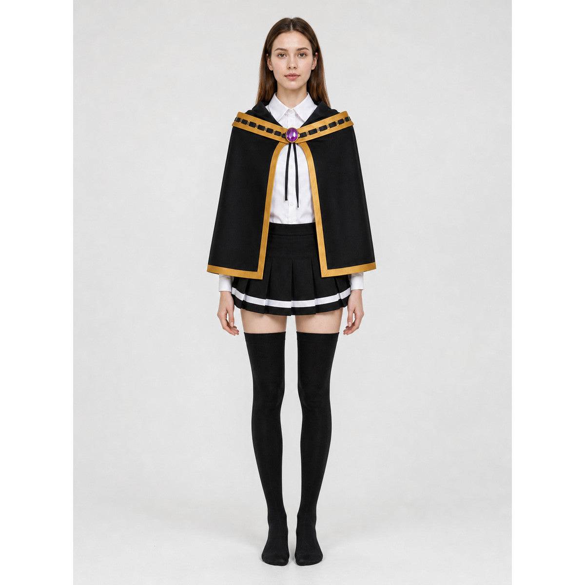 Lihanna Ovinzas Cosplay Costume, Cloak, Shirt, Skirt on-model view