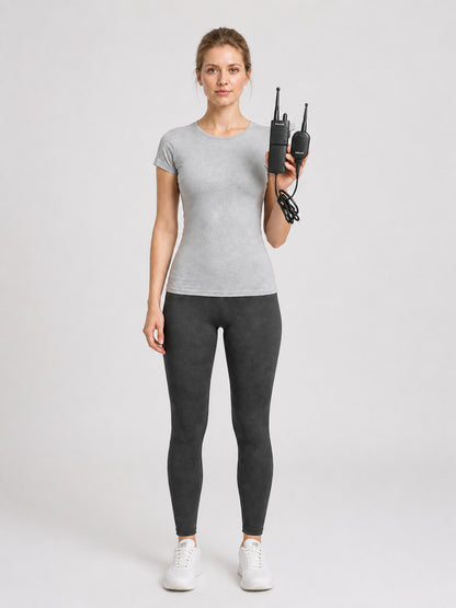 Pair of Police-Style Walkie-Talkie Props, Black on-model view