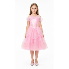 Pink Princess Dress with Full Skirt and Bow
