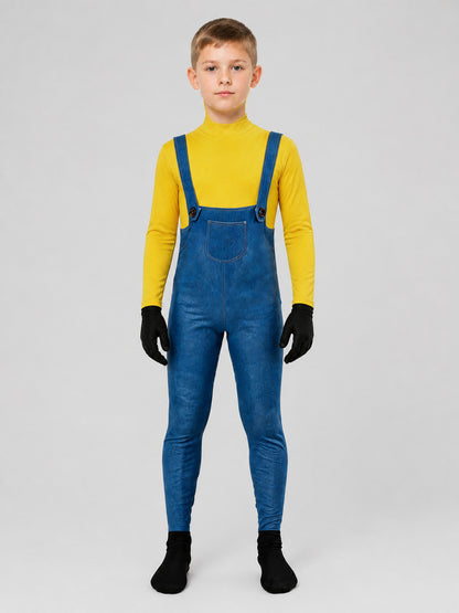 Minion Costume, Yellow Jumpsuit with Headpiece on-model view