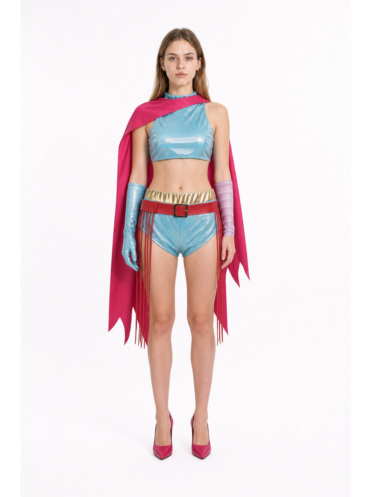 Character costume set with top, shorts, and accessories main product view