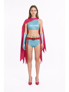 Character costume set with top, shorts, and accessories