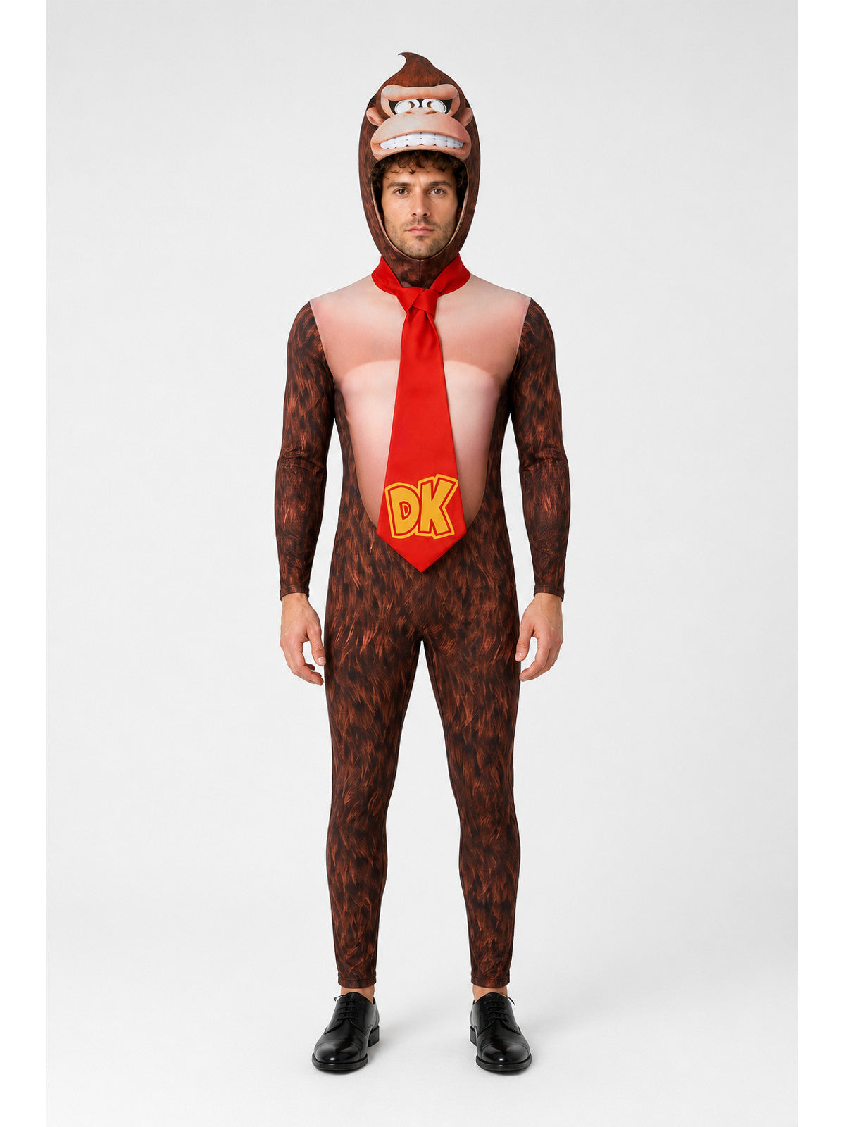 Donkey Kong Costume: Jumpsuit, Mask, and Tie main product view