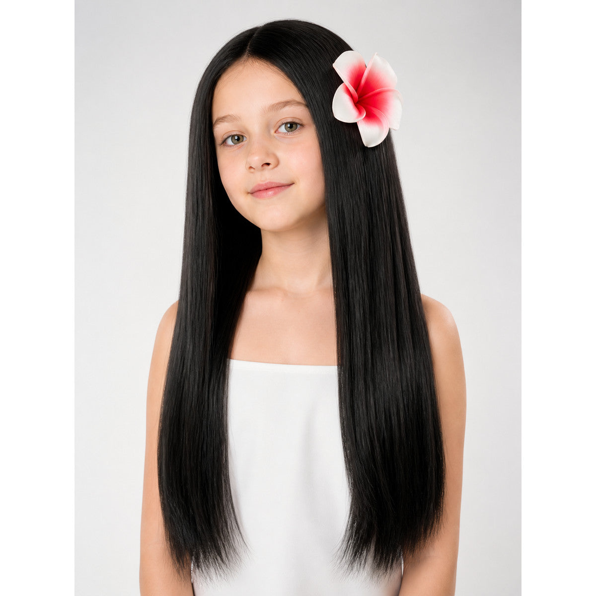 Black Carnival Wig with Flowers for Halloween and Cosplay main product view