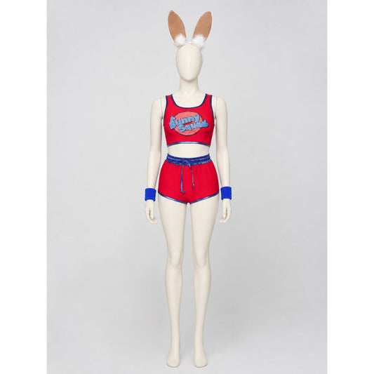 Stage Costume with Ears: Top, Shorts, and Headband on-model view