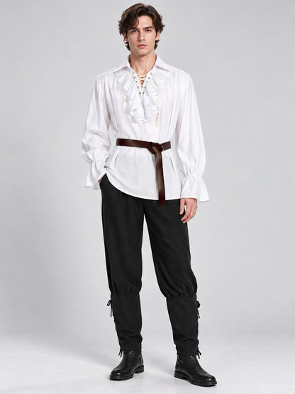 Medieval-Style Costume: White Shirt, Pants, Belt