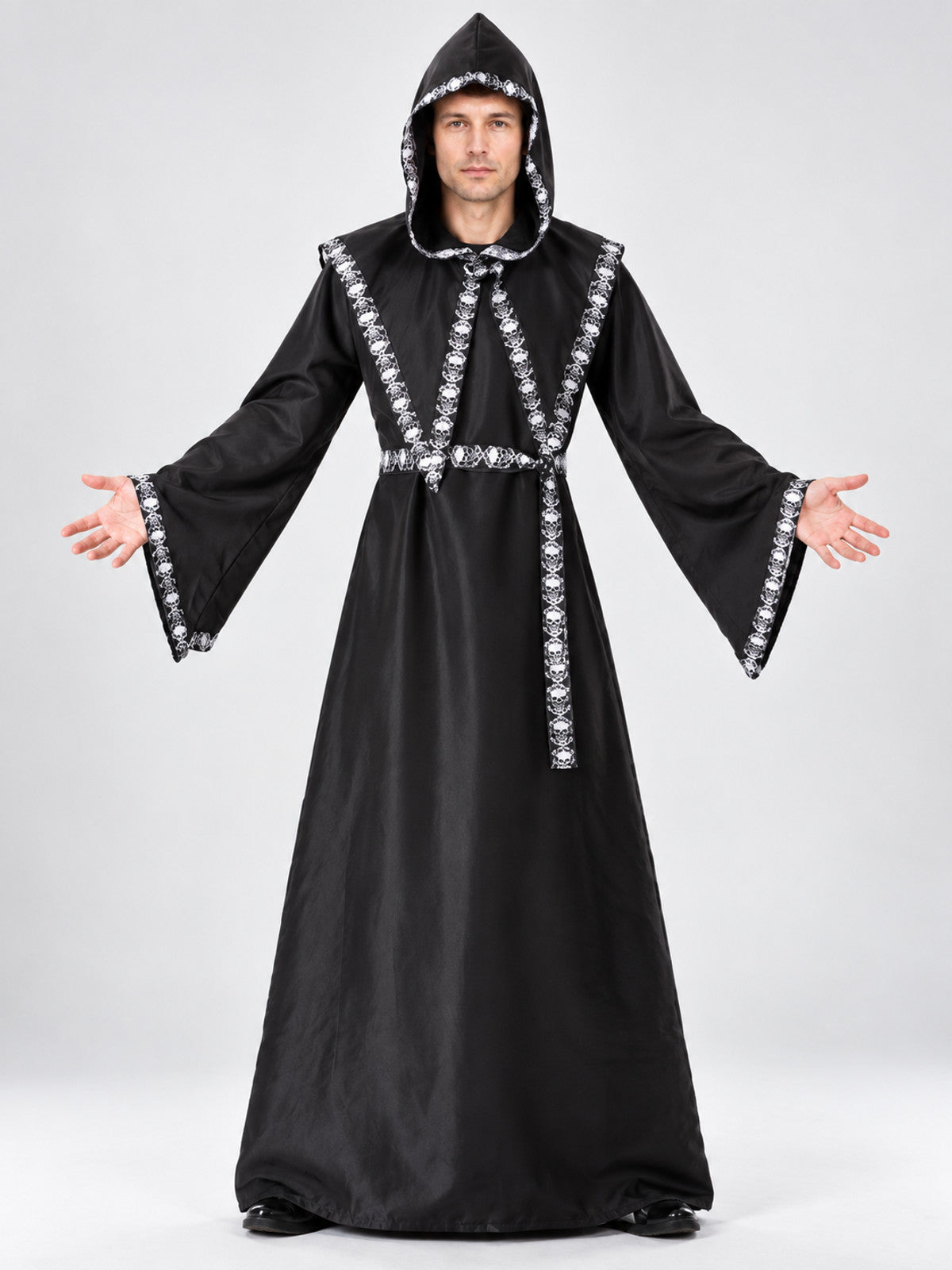 Vampire-Style Hooded Costume with Belt