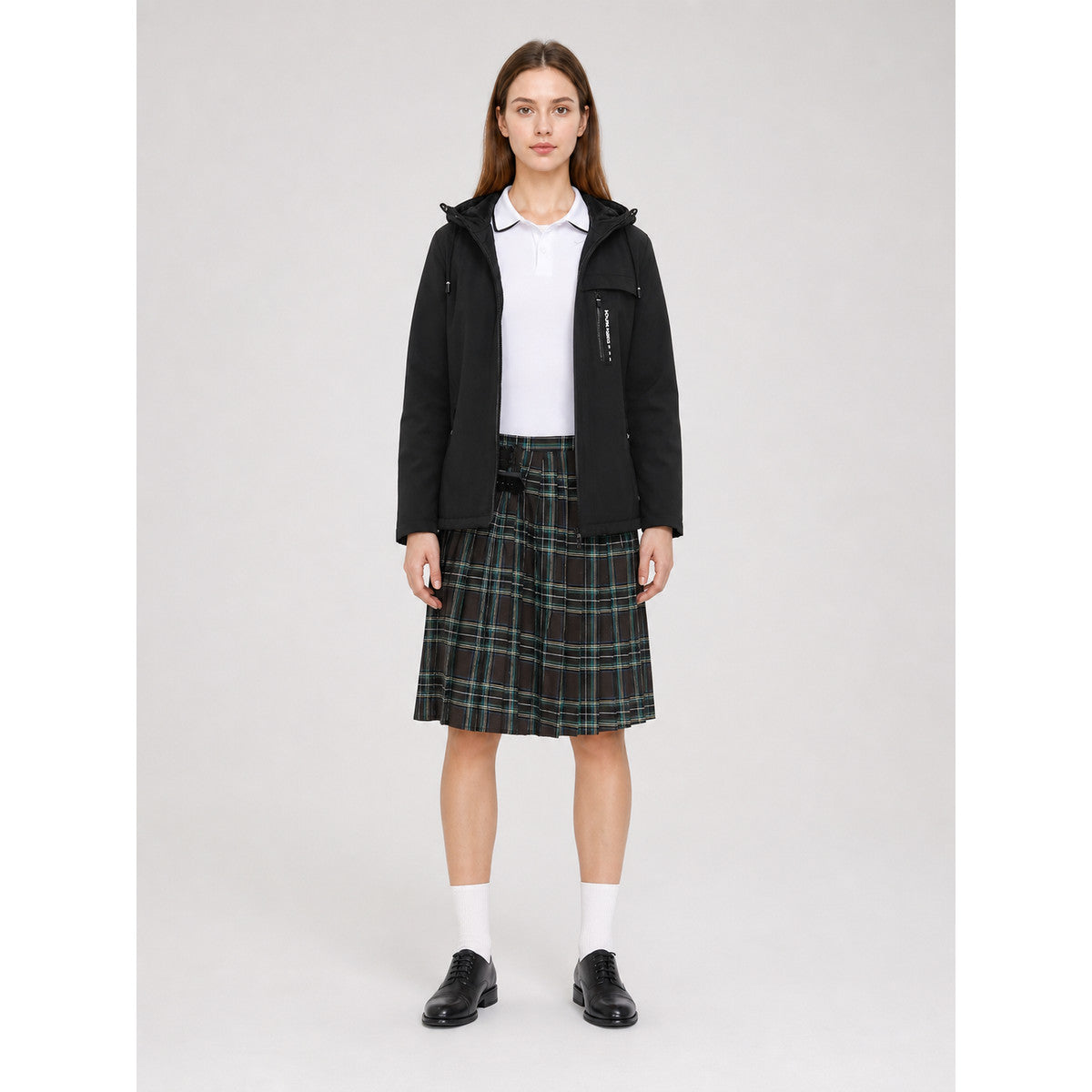 Pleated Plaid Skirt in Scottish Style