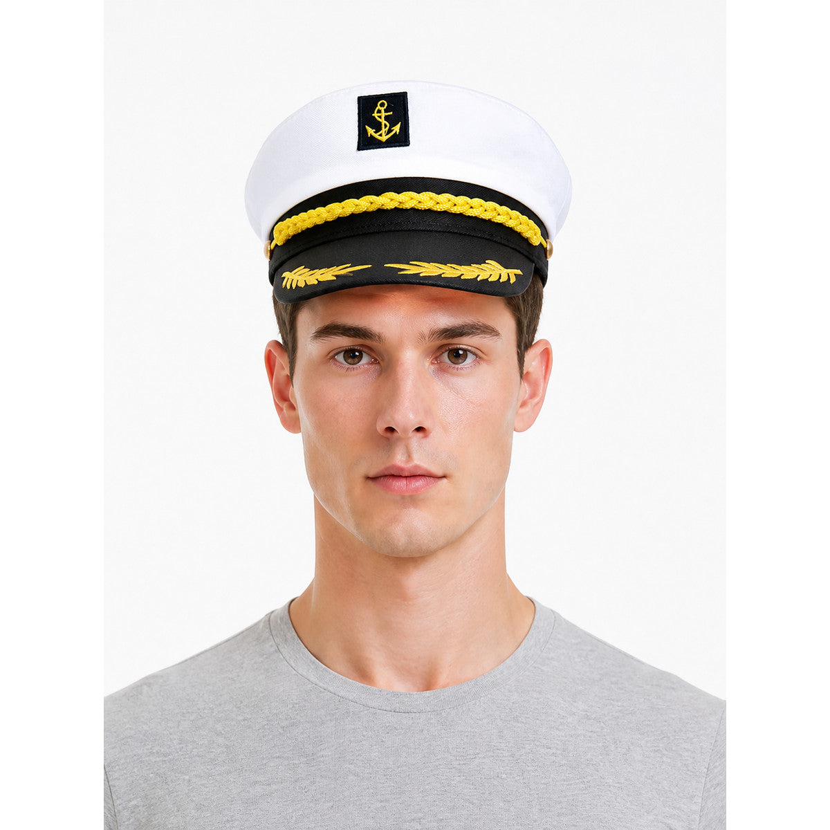 Captain's Carnival Cap with Gold Embroidery