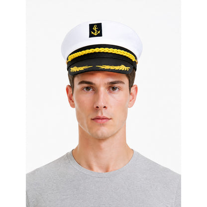 Captain's Carnival Cap with Gold Embroidery